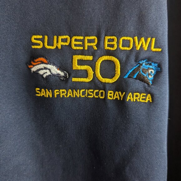 NFL Super Bowl 50 Broncos versus Panthers 2015 Full Zip Activewear Jacket Rare - Picture 2 of 4
